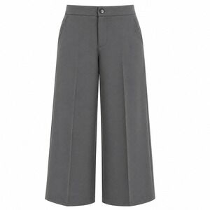 Bottoms Grey High Rise Wide Leg Trouser Crepe Pants Size 1X NWT Fashion Nova